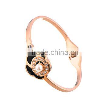 Women's Jewelry Special Rose Gold Rhinestone Crystal Sunflowers Bangle for Gift