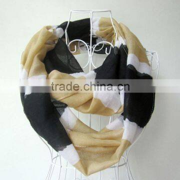 YiWu Factory acrylic scarf,two-tone fashion infinity knitted scarf