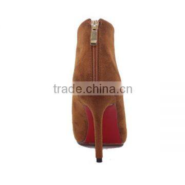 Ladies Suede Leather Fashion Boots Brown Leather Boots for Women photo-3