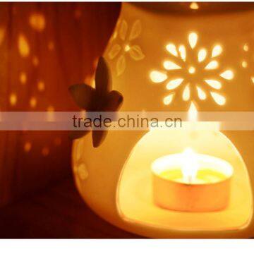 Factory Mde Flower Embossed Design Ceramic Incense Burner Embossed Logo Oil Burner Quality Choice photo-2