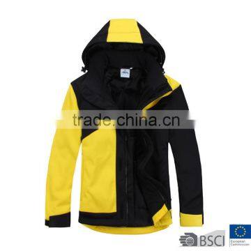 Children Fantastic Color Blocked 3 Layers Bonded Waterproof Softshell Jacket Black Yellow