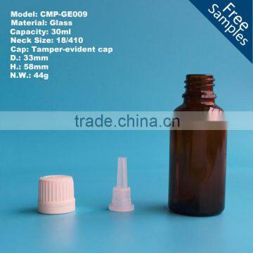 30ml amber glass essential oil bottles with tamper-evident cap