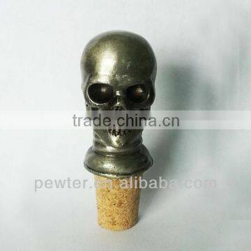 Metal Skull Wine And Bottle Stopper