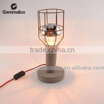 Concrete Base Desk Top Lamp And Antique Cage Iron Lamp,Cement Table Lamp