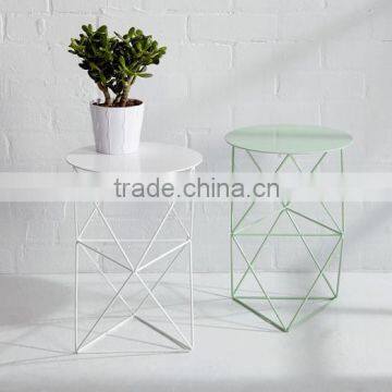 Welded steel with a powder-coated finish double Octahedron Pedestal side table