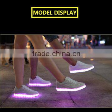 Fashion LED sport shoes, Factory price 3 colors Light up led shoes for night party , Top levelUSB Charger Led sneaker shoes