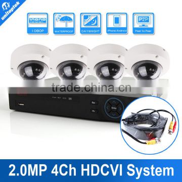 Home Security Alarm System 2MP Video Record +4Pcs 1080P Dome HDCVI Camera CCTV 1080P 4CH HD CVI DVR System Kit                        
                                                Quality Choice