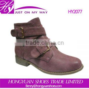 HY2077 free sample purple boot with buckle