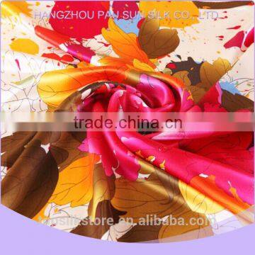 Lady beautiful flower printed malaysia scarf 100% silk malaysia scarf