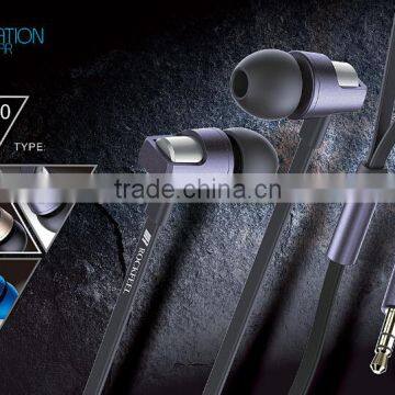 cheap hand-free flat cable earphone with mic