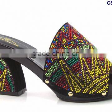 CSB7206 Africa fashion women ladies Single shoes for party Italy Bling Bling shoes matching purse wedding party shoes                        
                                                Quality Choice