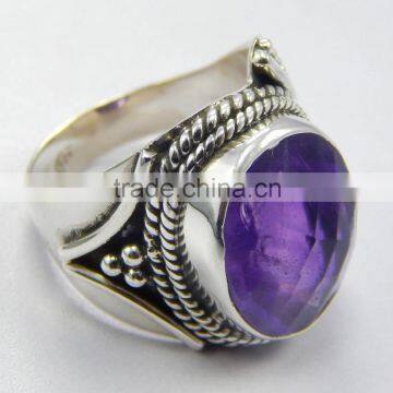 Natural Faceted Amethyst Ring 92.5 Sterling Silver Jewellery photo-2