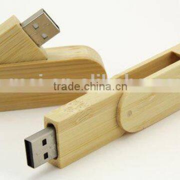 Wooden Rectangle Swivel Usb Flash Drive