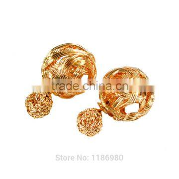 Cool Earrings Piercing Charms Fashion Women Double Sides Pearl Earring Two Ball Stud photo-3