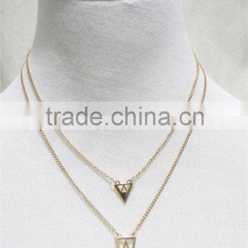 Newest Elegant Multi Layered Triangle Charmed Necklace 2016 Fashion Necklace Wholesale