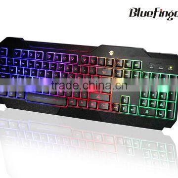 Cheaper black waterproof keyboard for gaming with rainbow backlit