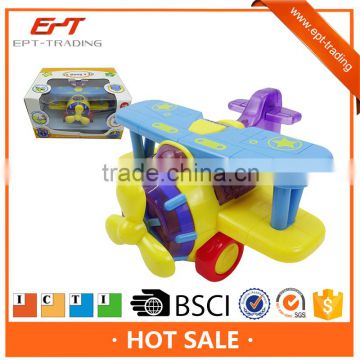 Plastic battery operated toys electric cartoon plane with music