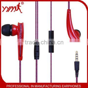 2016 bright color new designed promotion braided wired earbuds for mobile phone