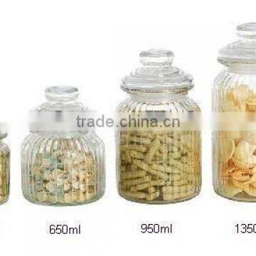 Glass apothecary jar with plastic seal