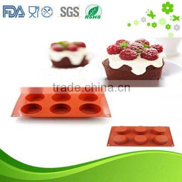 6 Cup Custom-made Cupcake Molds Silicone Baking Pans