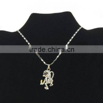 Silver Crystal Pave Butterfly Charms Necklace For Girls Wholesale photo-5
