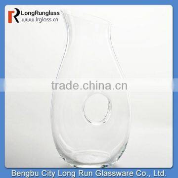 LongRun 50oz Large Capacity Clear Pitcher with Hole Design Unique Shape Glass Containers with OEM Design