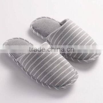 Striped upper TPR outsole comfortable warm indoor slipper woman lady slipper cheap price slippers for women
