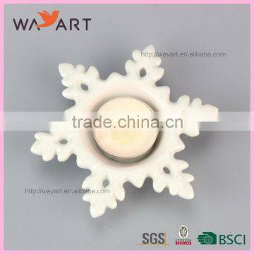 Trade Assurance Snowflake White Ceramic Candle Plate