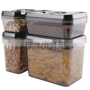 SINOGLASS trade assurance 4 Pcs square shape Lid Lock airtight storage set plastic airtight container