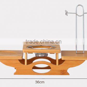 Luxury/Europeanism Bamboo Material Coffee Tea Set Holder With Stainless Steel Rack photo-5
