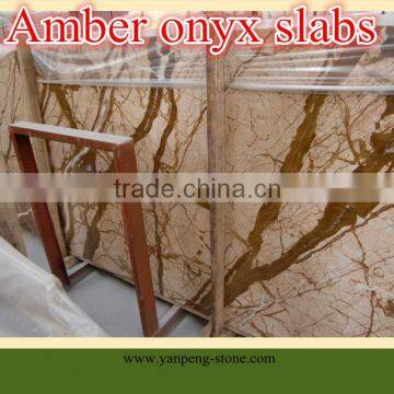 Amber onyx slabs