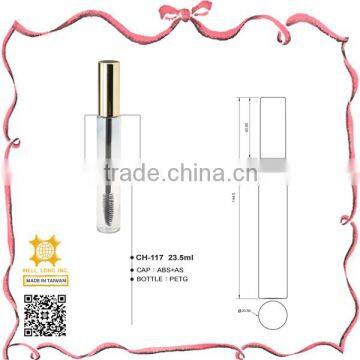 Shining gold cap clear bottle 23.5ml building mascara brush