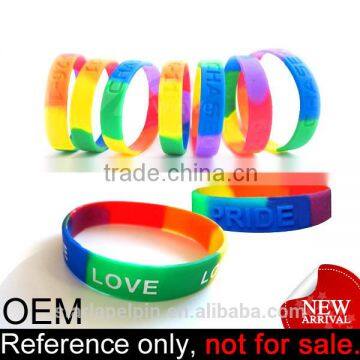 Professional cheap rainbow colour custom bracelet gay pride