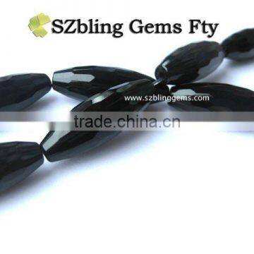 Natural gemstone jewelry black onyx faceted loose beads