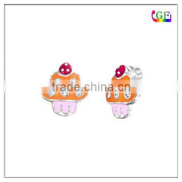 Ice cream silver Stud Earrings for Girls