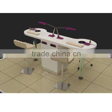 Best Price 3d Design Double Nail Table for Beauty Salon Kiosk photo-1