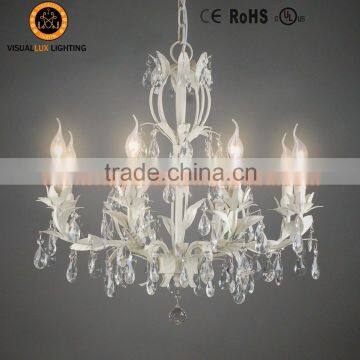 Classic Leave Chandelier Lamp IC4061-8WHE Crystal Chandelier Ceiling Light Zhongshan Lighting