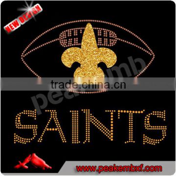 Fleur De Lis And Football Glitter Iron On Saints Transfers