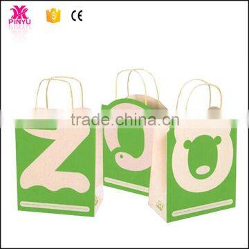 Kraft paper custom shopping feature branded paper bag for promotional gift