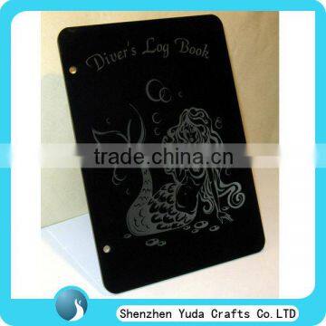 Custom black acrylic laser engraved bookmark