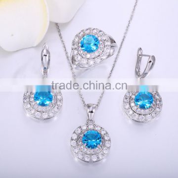 Wholesale blue jewellery set,brass jewelry making supplies