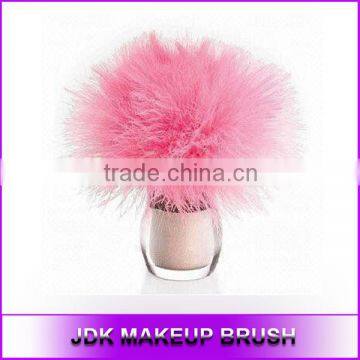 Turkey Hair Powder Puff withTransparent Glass Handle