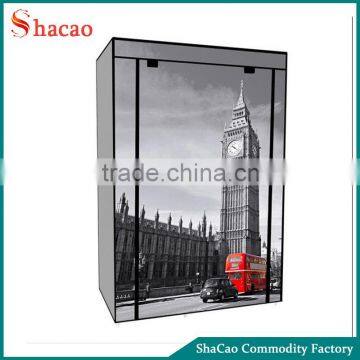 Big Ben Red Bus Printing Non Woven Fabric Canvas Portable Wardrobe