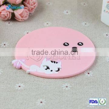 Heat resistant cup mat, silicone cup mat,FDA LFGB standard silicone cup coaster