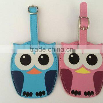 Alibaba China supplier direct wholesale fancy cute cartoon pu leather lugggage tag