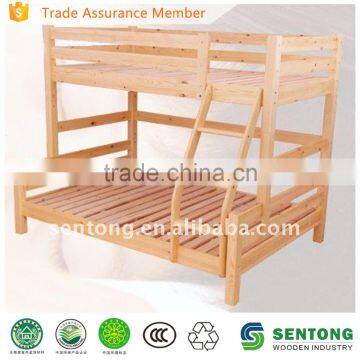 natural wooden bunk bed