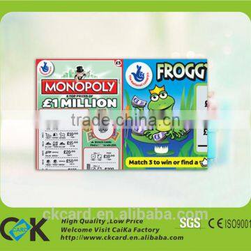 Hot Sale Customized Scratch Card Lottery Scratch Card