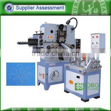 Round wire clothes hanger hook bending and threading machine