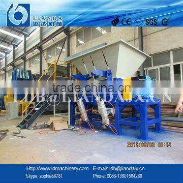 Waste plastic big materials twin shaft shredder