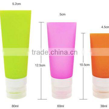 60ml hot sale whole sale factory bottom cheap price food grade Bpa free silicon cosmetic jar/cosmetic bottles and jars